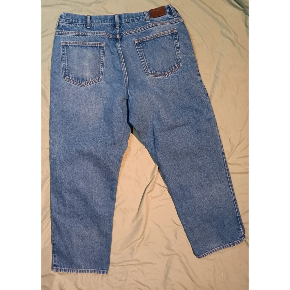 LL Bean Jeans Men’s Size 38x29 Lot of 2 Blue Denim Relaxed Fit Straight Leg VTG